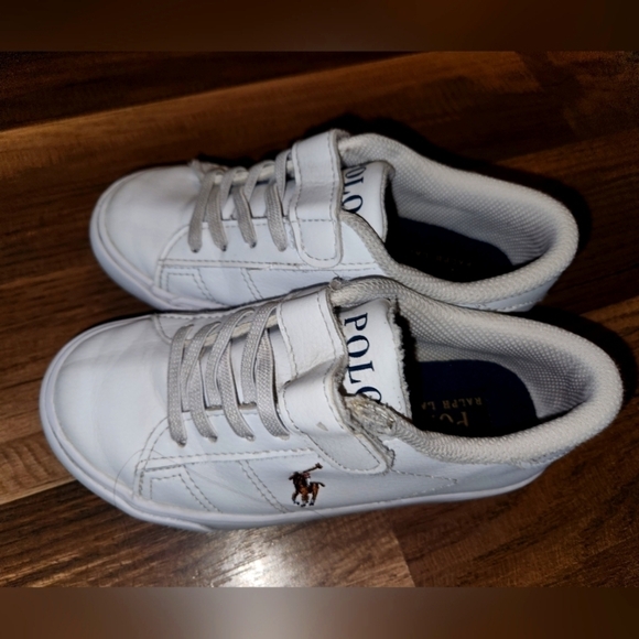 RALPH Lauren Polo White   Toddler Size 11 Velcro Shoes - Picture 1 of 4